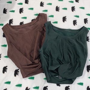 Aerie OFFLINE RIBBED SHINE Twist Front Sports Bra